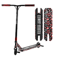 Трюковый самокат с принтом Best Scooter Черный с красным Вид 1