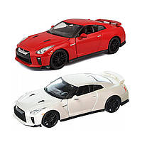 Машинка металлическая Bburago Nissan Gt-R (ассорти красный, белый металлик, 1:24)