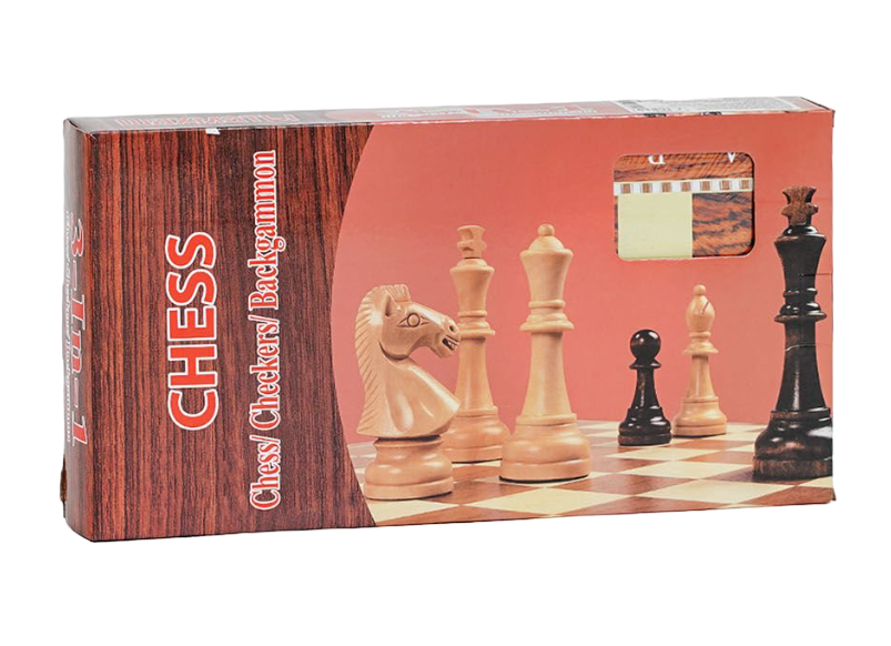 Ігровий набір Шахи для дітей 3 в 1 шашки шашки шахи нарди дерев'яні