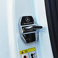 Накладка на дверний замок з емблемою Mercedes-Benz (Мерседес) Комплект 4 шт колір хром