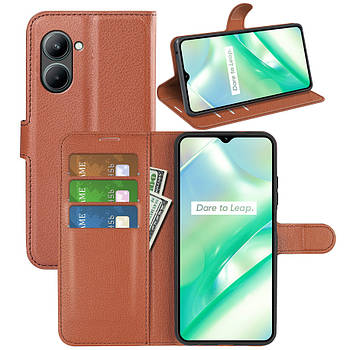 Чохол-книжка Litchie Wallet для Realme C33 Brown