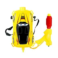 Детское водное оружие пистолет водный с рюкзаком Машинка Желтый