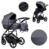 Детская коляска для младенца 2 в 1 Expander VIVA от 0 до 5 лет с прогулочным блоком и люлькой Серый