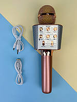 Беспроводной bluetooth караоке-микрофон Wster WS1688 bluetooth, розовый