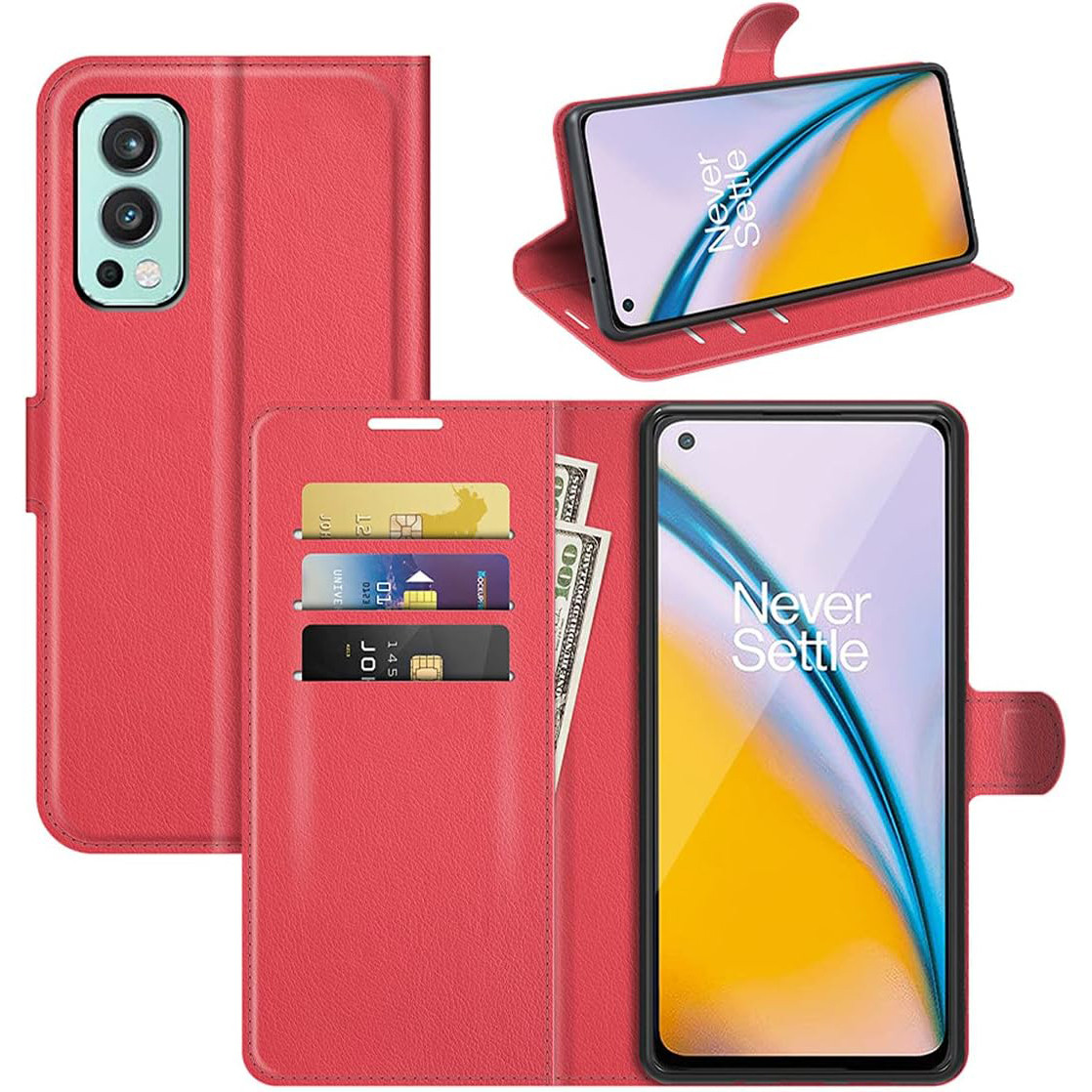 Чохол-книжка Litchie Wallet для OnePlus Nord 2 5G Red, фото 1
