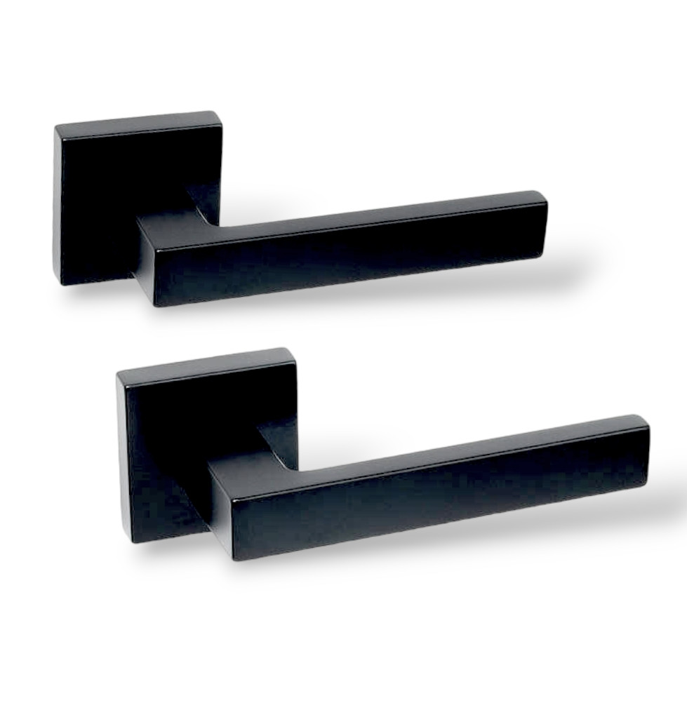 Ручки дверні TUPAI SQUARE 2275Q-153 чорний матовий (для міжкімнатних/вхідних дверей ), фото 1