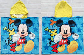 Дитячий пляжний пончо 60×120 рушник з капюшоном бавовняне яскраве Туреччина