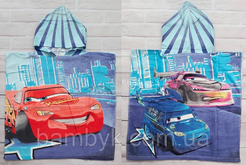 Дитячий пляжний пончо 60×120 рушник з капюшоном бавовняне яскраве Туреччина