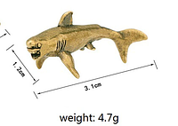 Фігурка статуетка сувенір маленький метал мідь або латунь акула зла риба