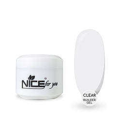 Гель для нарощування Builder gel Nice for you Clear Прозорий 30 г