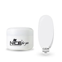 Гель для нарощування Builder gel Nice for you Clear Прозорий 50 г