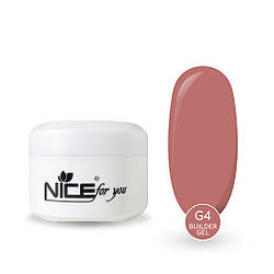 Гель для нарощування Builder gel Nice for you G-4 Pink Пудровий рожевий 50 г