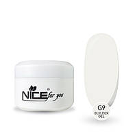 Гель для наращивания Builder gel Nice for you G-9 Ice milk Молочный 50 г