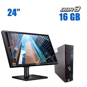 ПК+Монітор Fujitsu Esprimo E700 SFF/ i3-2100/ 16GB RAM/ 480GB SSD/ HD 2000+Samsung S24E650PL 24" 1920x1080, фото 1