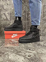 Nike Air Force 1 GORE TEX WINTER (Black) / Зимние кроссовки .Хит!