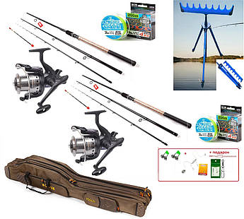 Набір фідерний 2шт Flagman 6000 Boya Contact Фідер 3,00м + Шнур 200м + подарунки