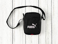Маленька Сумка Puma чорного кольору/Жовтогаряча спортивна сумка через плече Пума/ Барсетка Puma