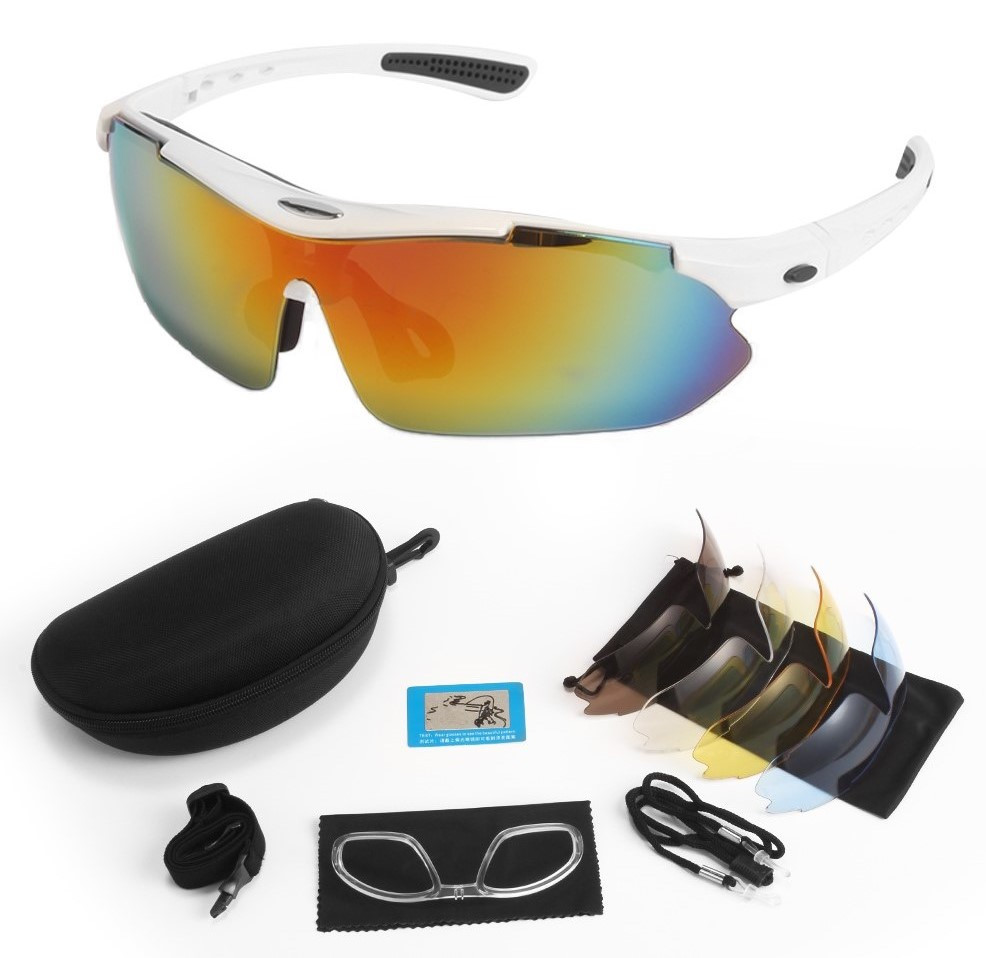 Сонцезахисні окуляри Oakley тактичні white з поляризацією 5 лінз One siz+.PeremogaUA