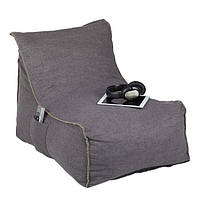 Кресло-мешок для отдыха со спинкой и боковыми карманами для хранения, пена/EVA/хлопок, серый