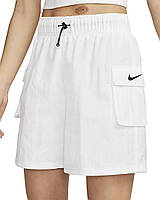 Шорты женские Nike W NSW ESSNTL WVN HR SHORT белые DM6247-100