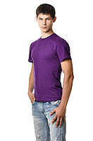 Мужская футболка фиолетового цвета Ткань хлопок