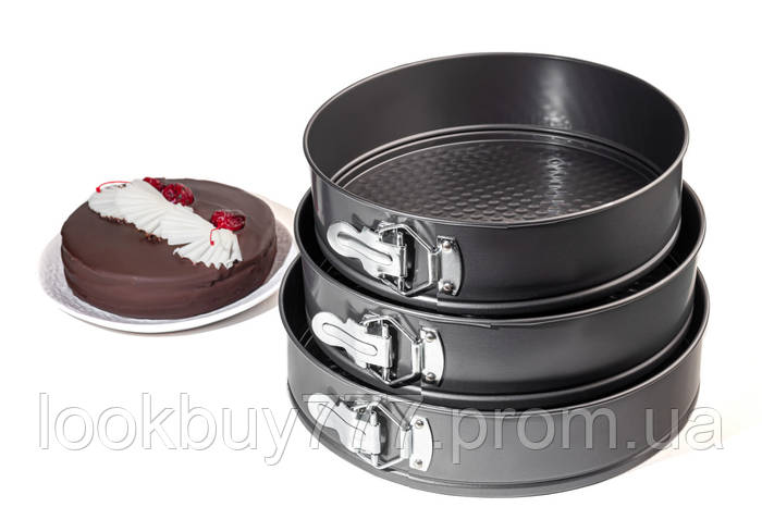 Формы для выпечки разъемные, металлические, круглые. Ø 24-26-28 см. 3шт ...