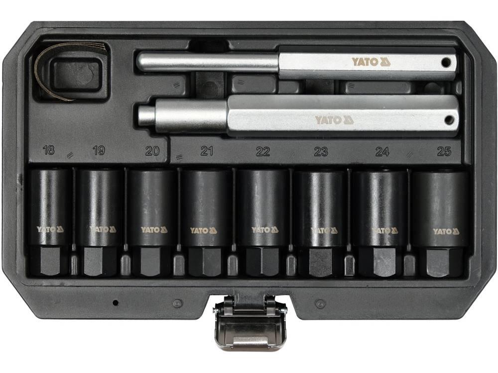 Набір торцевих ударних головок М18-М25 для колісних дисків YATO 10 Предм.