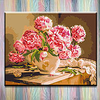 Картина по номерам (набор для росписи) ТМ "Brushme", Цветы "Пионы в уютном интерьере" 40*50 см BS52704