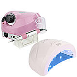 Стартовий набір для манікюру гель лаком Фрезер для манікюру ZS-601 65 Вт, 45000об + Лампа для манікюру SunOne 48Вт, фото 2