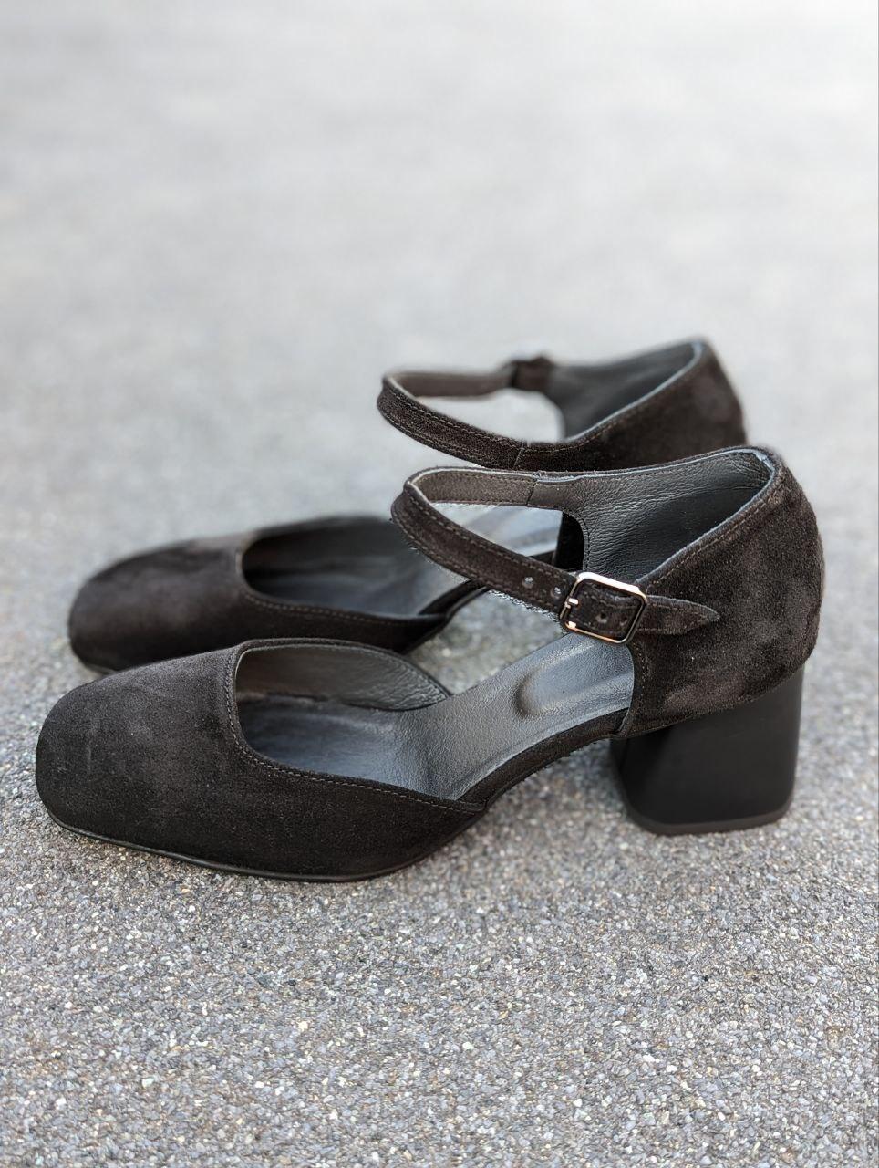 STTOPA Розміри 36-45. Туфлі великих розмірів шкіряні. Каблук 6,5 см. 366-3645-65 Чорні, фото 1