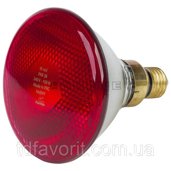 Инфракрасная лампа для обогрева PAR Farma красная 100 Вт - фото 8 - id-p323888137