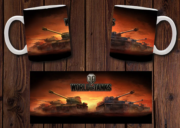 Чашка белая керамическая с принтом "World of Tanks" Світ Танків ABC, фото 1