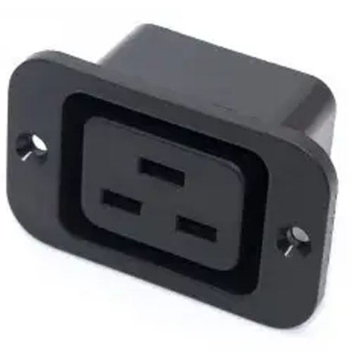 Гніздо мережеве AC-06A, 3pin, монтажне, корпус пластик, Daier, 1уп-10шт