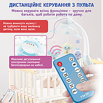 Дитячий мобіль для немовлят на ліжечко з проектором A1 Блакитний, фото 4