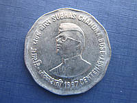 Монета 2 рупии Индия 1997 Субхас Чандра Бос