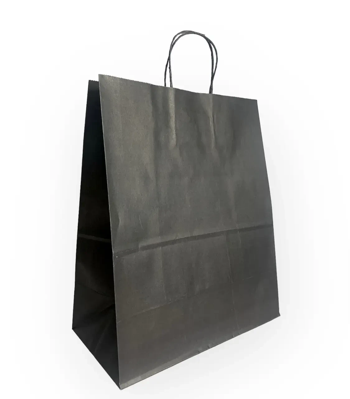 Пакет з крученими ручками Чорний (350х260х150) 50шт, фото 1
