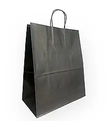 Пакет з крученими ручками Чорний (350х260х150) 50шт