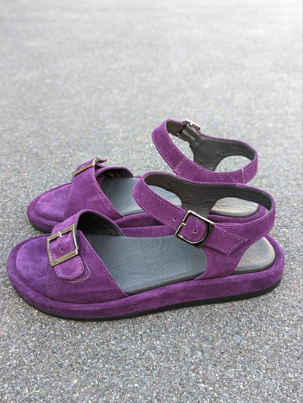 STTOPA Розміри 40-45. Босоніжки великих розмірів шкіряні. 370-4045-1 Фіолетові, фото 1