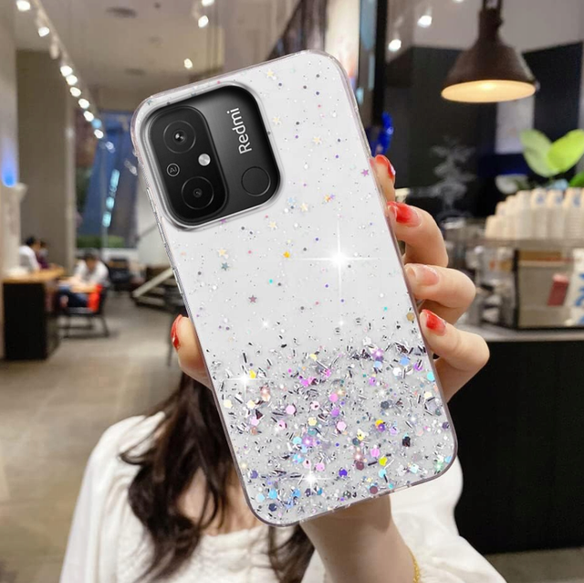 Блестящий чехол с серебряной фольгой Xiaomi Redmi 12C Блестящий чехол с серебряной фольгой Xiaomi Redmi 12C