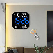 Настінний цифровий годинник Mids з великими цифрами, термометр, гігрометр, календар.