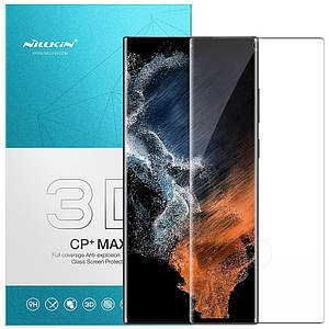 Загартоване захисне скло Nillkin Amazing CP+MAX 3D для Samsung Galaxy S22 Ultra | завтовшки 0.2 мм Чорний