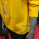 Жіноча жовта футболка толстовка кіт рукав 3/4 Італія, фото 4