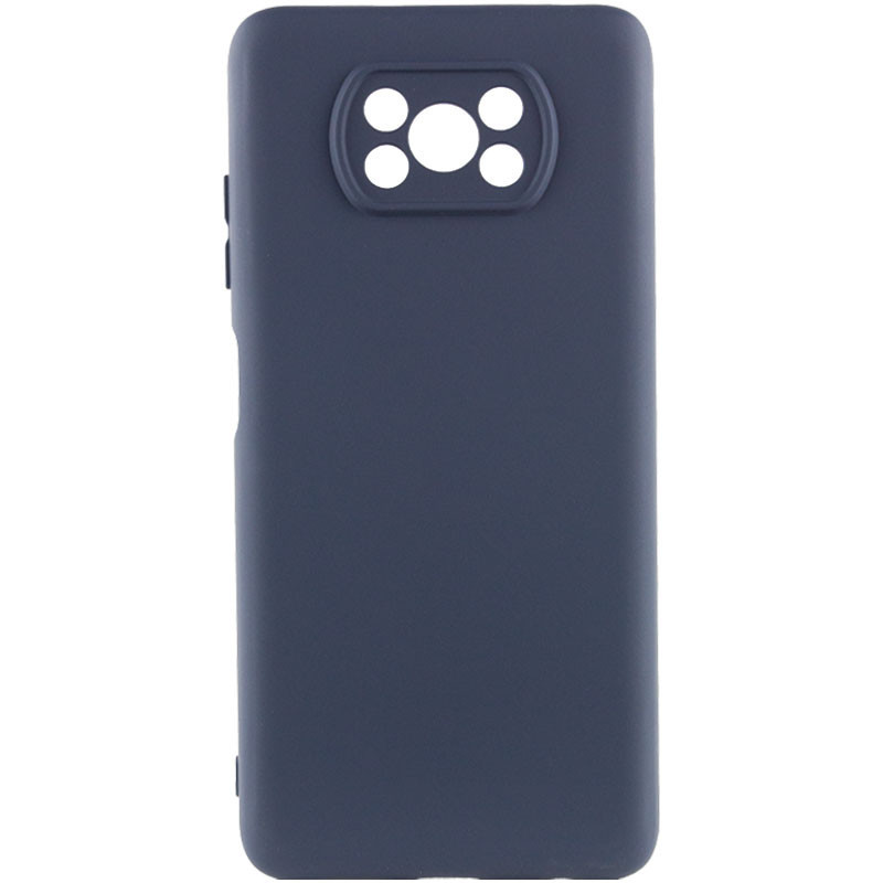Чохол GETMAN Liquid Silk Full Camera для Xiaomi Poco X3 NFC / Poco X3 Pro | TPU + Мікрофібра Синій / Midnight Blue, фото 1