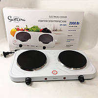 Електрична кухонна плита з двома конфорками, Варильна настільна плита, Електроплитка на дві конфорки LG-83