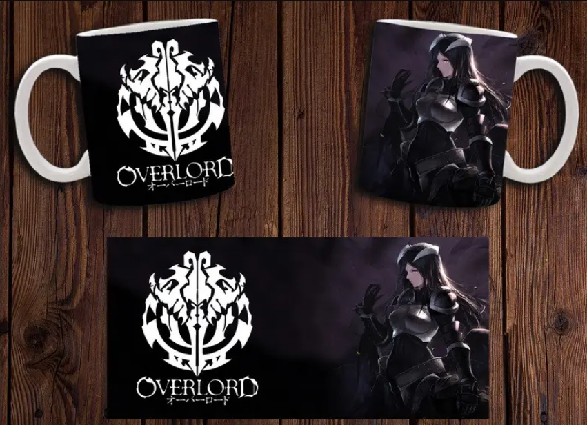 Чашка біла керамічна з принтом аніме "Повелитель" Overlord ABC