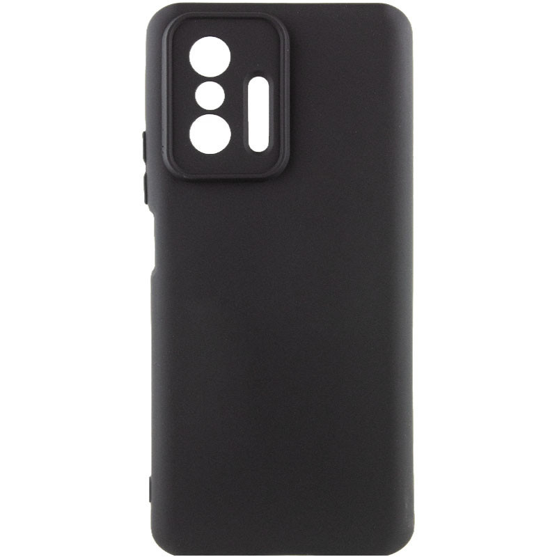 Чохол Silicone Cover Lakshmi Full Camera (AA) для Xiaomi 11T / 11T Pro | Мікрофібра Чорний / Black, фото 1