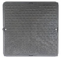 Люк Квадратний 680х680 мм, Чорний із замком, до 1.5 тонни