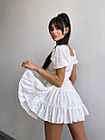 Муслінова міні сукня з пишною спідницею з рюшами та виділеним верхом (р. S, M) 66035333Е, фото 7