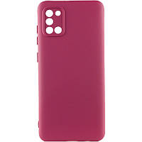 Чехол Silicone Cover Lakshmi Full Camera (A) для Samsung Galaxy A31 | Микрофибра Бордовый / Marsala