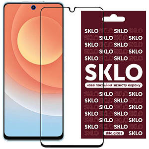 Загартоване захисне скло SKLO 3D Full Glue для TECNO POP 5 | завтовшки 0.33 мм Чорний